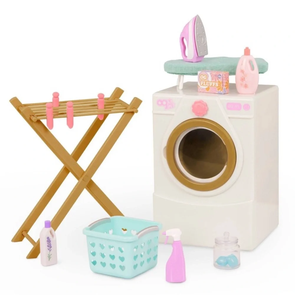Our Generation Laundry Day Washing Machine Dollhouse Accessory Set for 18